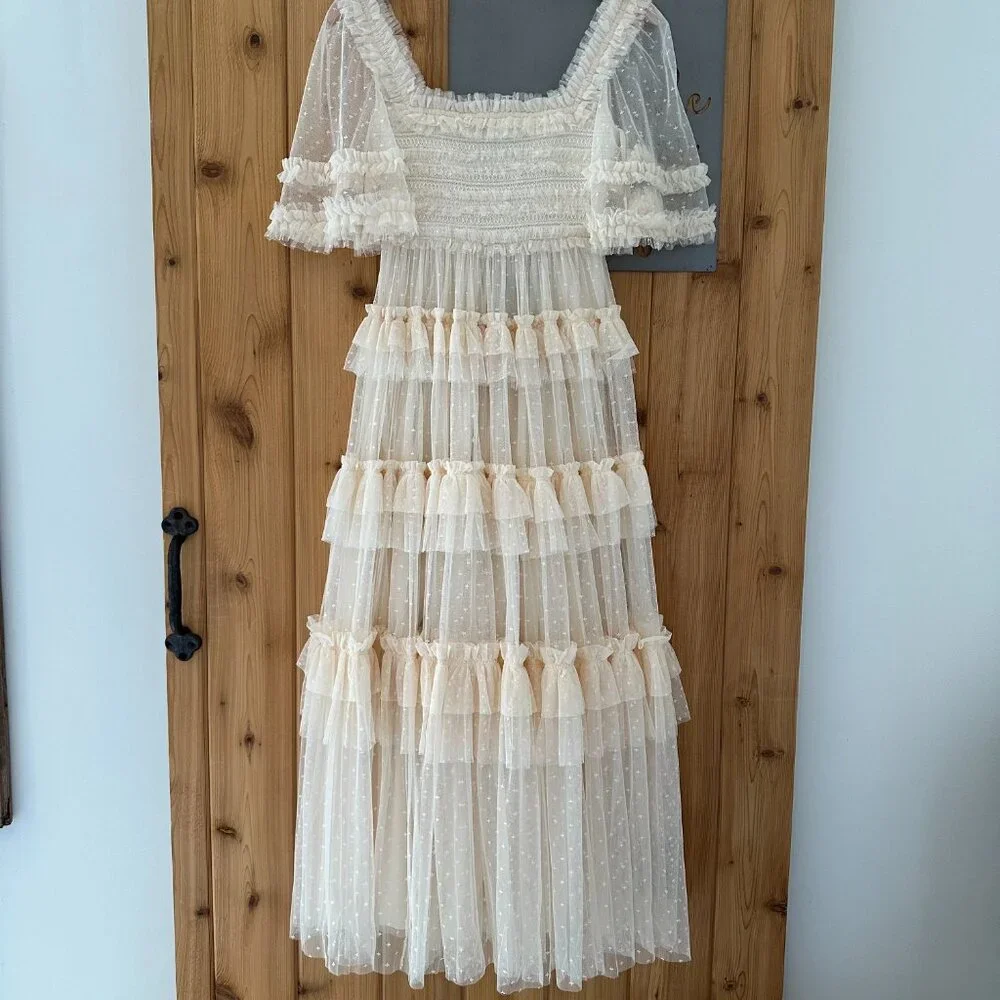 Needle & Thread Cream Ruffled Prom Dress - Picture 4 of 15